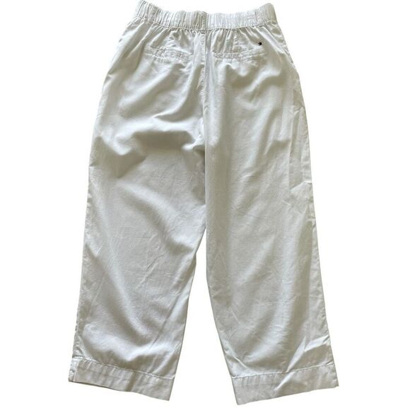Tommy Hilfiger White Cotton Blend Wide Leg Pants Women’s Sz 8 Medium - Picture 3 of 5